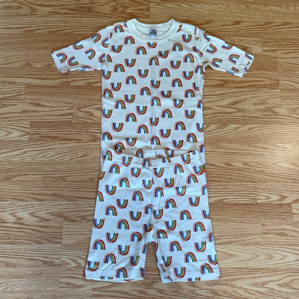 Hanna Andersson White Rainbow Kids Pajama Set